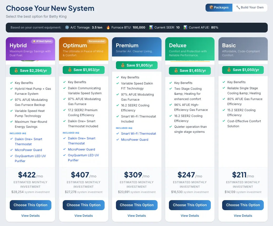 Advisor — Choose your system