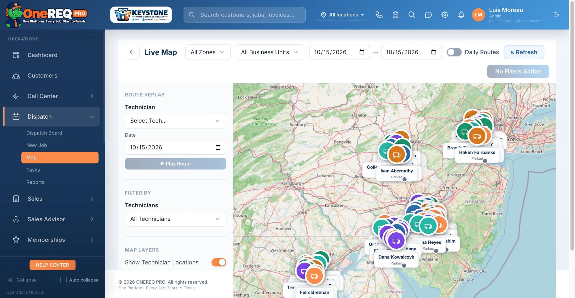 Vehicle tracking map