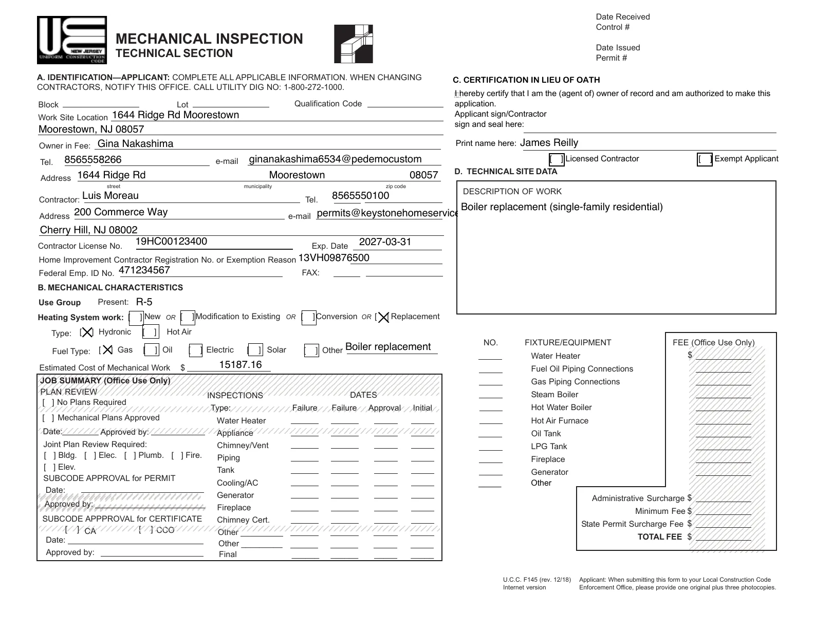 Auto-generated permit application PDF