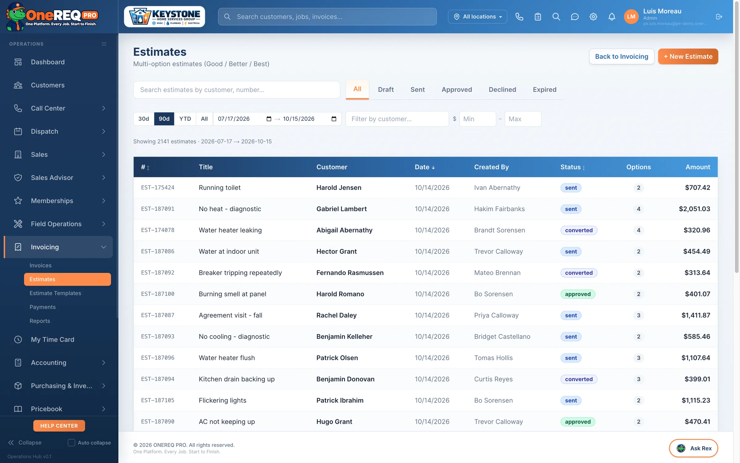 Signing and Invoice Flow: Estimates