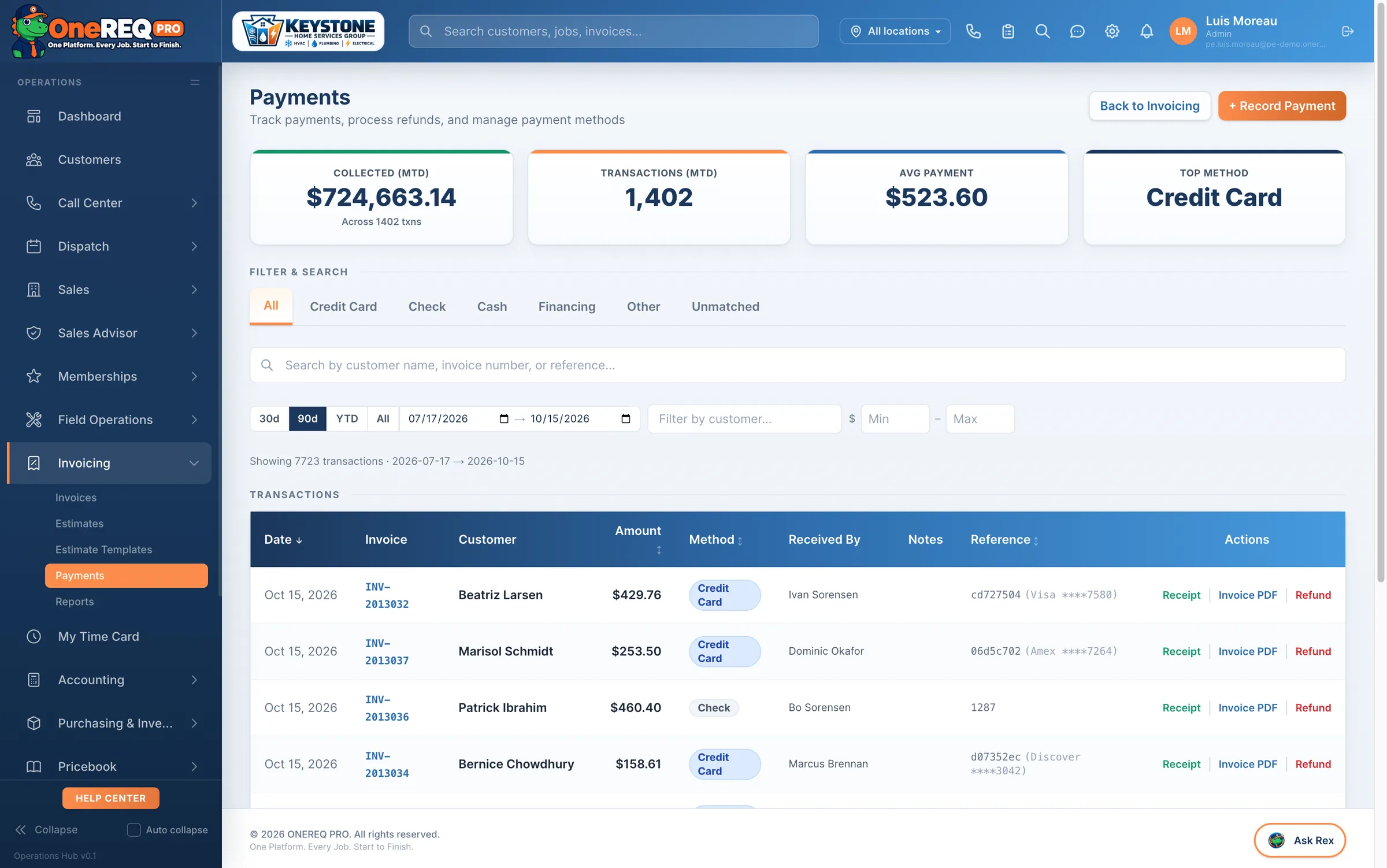 Signing and Invoice Flow: Payments