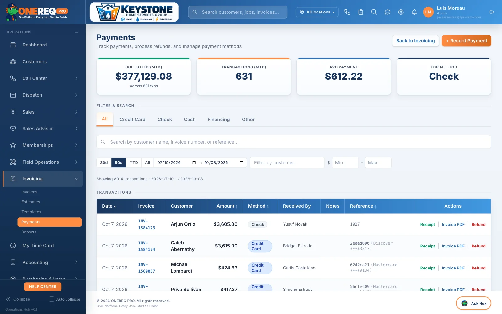 Signing and Invoice Flow: Payments